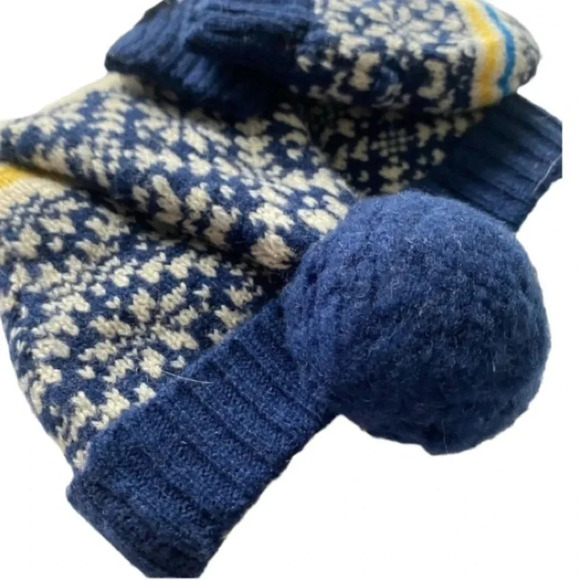 GAP NEW BABY INFANT NAVY BLUE YELLOW WINTER HAT FALL CASUAL SIZE 0 to 6 MONTHS - Picture 3 of 6